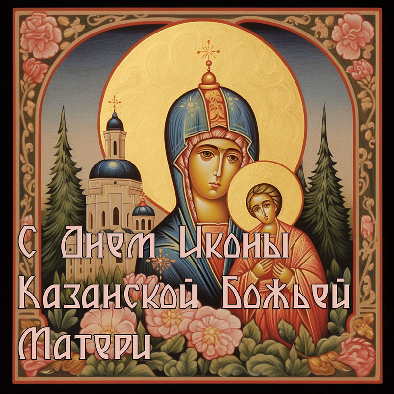 Открытка с днем Казанской иконы